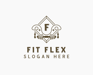 Barbell Fitness Gym logo design