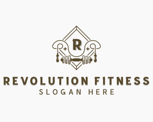 Barbell Fitness Gym logo design