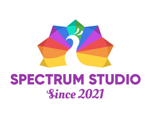 Colorful Peacock Rainbow logo
