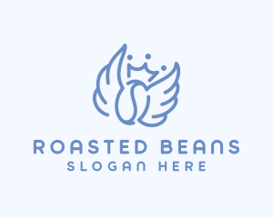 Flying King Coffee Bean logo design