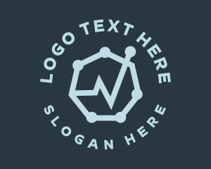Heartbeat - Hexagon Lifeline Emblem logo design