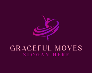 Female Dancing Ballerina logo design