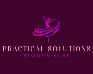 Female Dancing Ballerina logo design