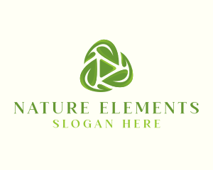 Natural Recycle Leaves logo design