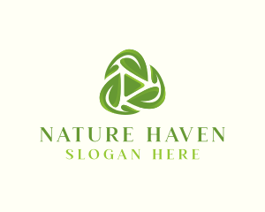 Natural Recycle Leaves logo design