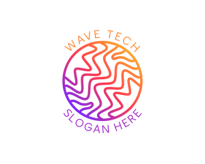 Company Round Waves logo design