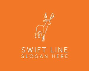 Wild Deer Line Art logo design