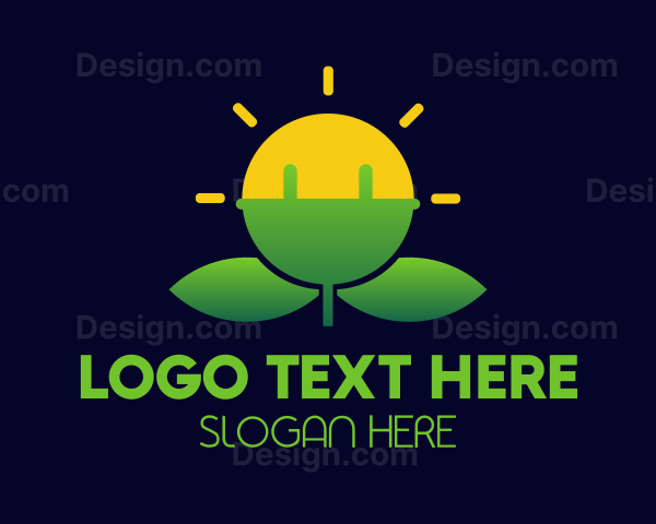 Leaf Flower Bulb Logo