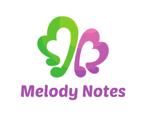 Heart Musical Notes logo design