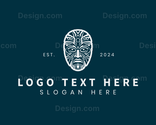 Tribal Maori Mask Logo