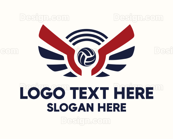 Volleyball Wing Stripe Logo