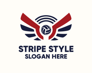 Volleyball Wing Stripe logo design