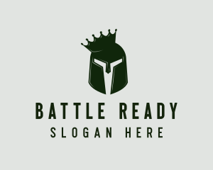 Battle Helmet Crown logo design