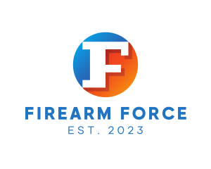 Blue & Orange F Badge logo design