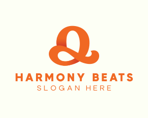 Orange Script Letter Q Logo