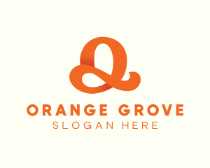 Orange Script Letter Q logo