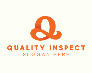 Orange Script Letter Q logo design