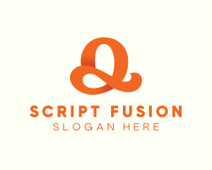 Orange Script Letter Q logo