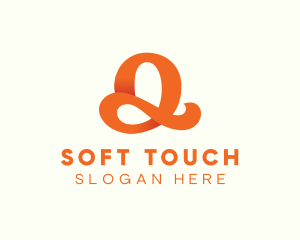 Orange Script Letter Q logo design