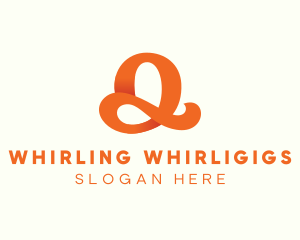 Orange Script Letter Q logo