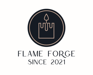 Minimalist Fortress Candle logo design