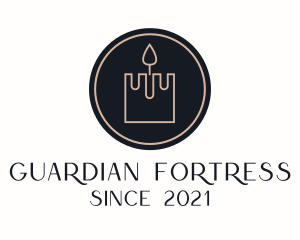 Minimalist Fortress Candle logo design