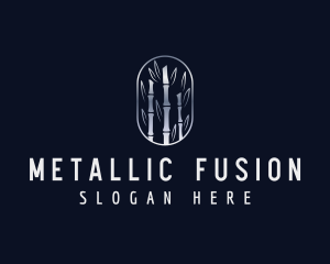 Metallic Silver Bamboo logo design