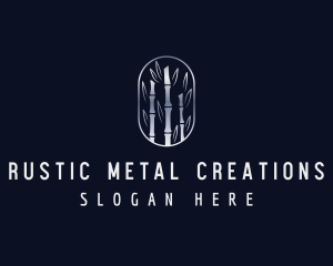 Metallic Silver Bamboo logo design