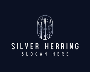 Metallic Silver Bamboo logo design