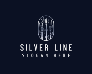 Metallic Silver Bamboo logo design