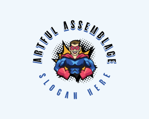 Superhero Muscular Comic logo