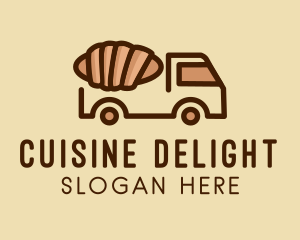 Croissant Pastry Food Truck  logo design