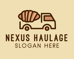 Croissant Pastry Food Truck  logo design