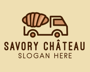 Croissant Pastry Food Truck  logo design