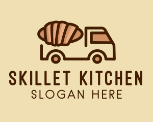 Croissant Pastry Food Truck  logo design