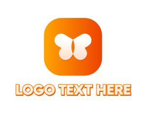App - Orange Butterfly App logo design