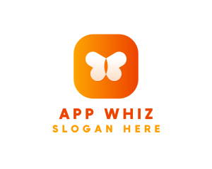 Orange Butterfly App logo design