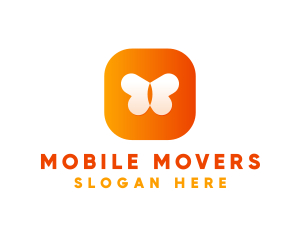 Orange Butterfly App logo design