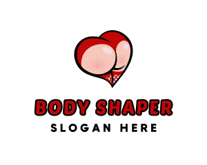 Erotic Heart Butt logo design