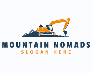 Backhoe Contractor Mountain logo design