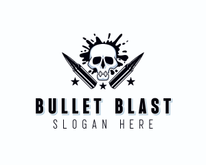 Skull Hunter Bullet logo design