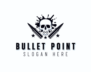 Skull Hunter Bullet logo design