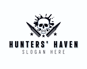 Skull Hunter Bullet logo design