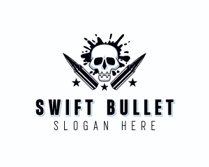 Skull Hunter Bullet logo design