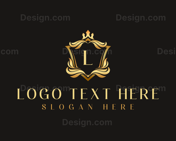 Floral Decorative Shield Logo