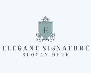 Elegant Shield Crown logo design