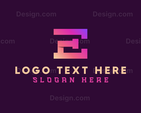 Modern Geometric Letter E Logo