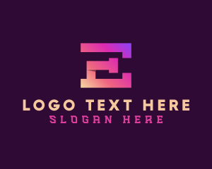 Modern Geometric Letter E logo design