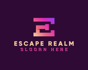 Modern Geometric Letter E logo