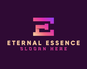 Modern Geometric Letter E logo design